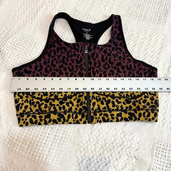 Torrid 2 zip front wireless active sports bra top BC 2632 - Picture 4 of 8